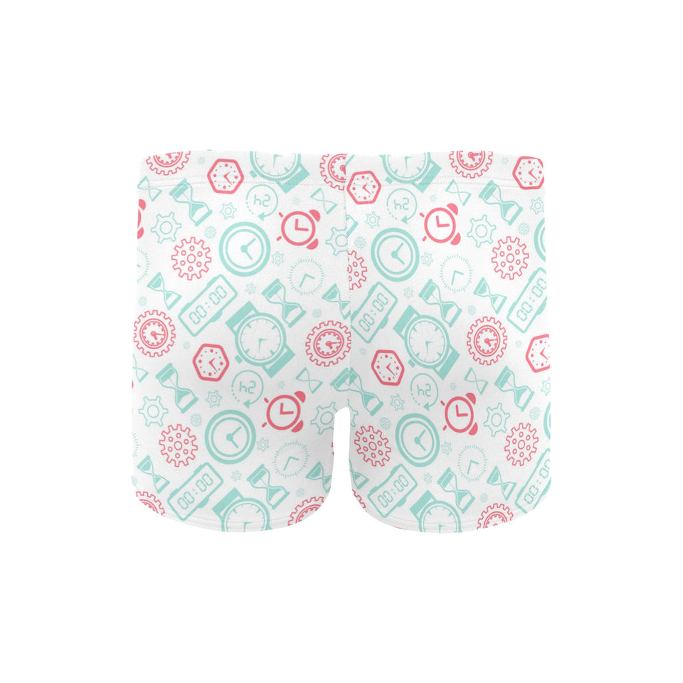 Clock time pattern blackground Men's Swimming Trunks