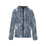 Coral Reef Pattern Print Design 05 Women's Padded Hooded Jacket