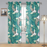 Koi Fish Carp Fish lotus pattern Gauze Curtain