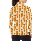 Carrot Pattern Print Design 04 Women's Long Sleeve Polo Shirt