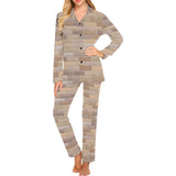 Brick Printed Pattern Print Design 01 Women's Long Pajama Set