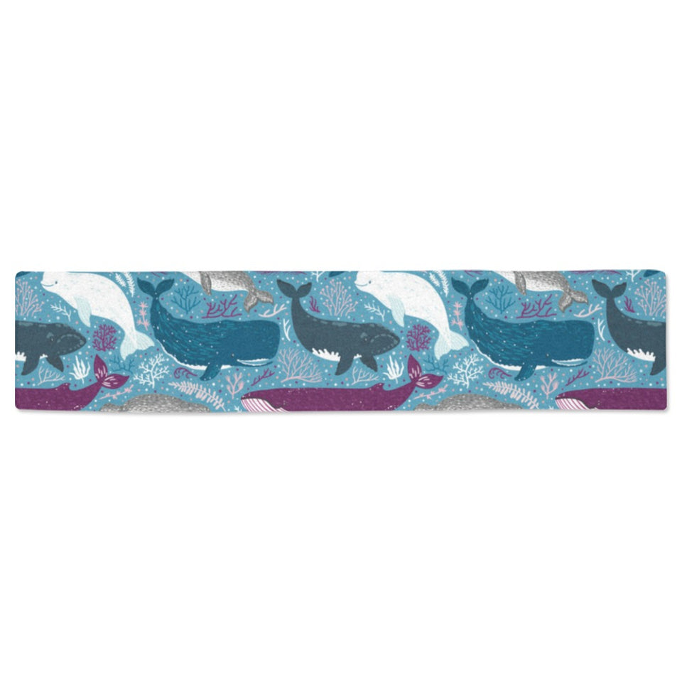 Whale design pattern Table Runner