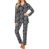 Dice Pattern Print Design 01 Women's Long Pajama Set