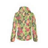 Cool Geometric lime pattern Women's Padded Hooded Jacket