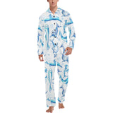 Watercolor dolphin pattern Men's Long Pajama Set