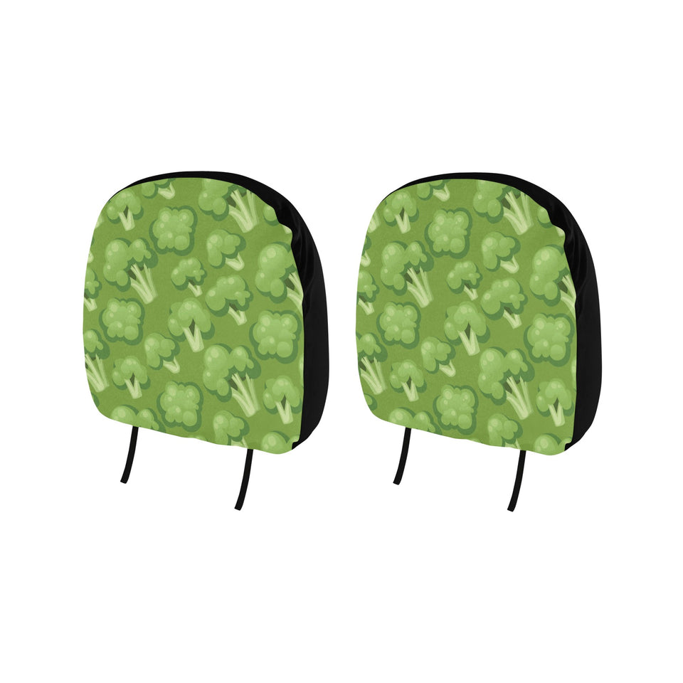 Broccoli pattern green background Car Headrest Cover