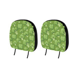 Broccoli pattern green background Car Headrest Cover