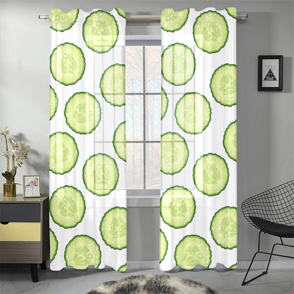 Cucumber slices pattern Gauze Curtain
