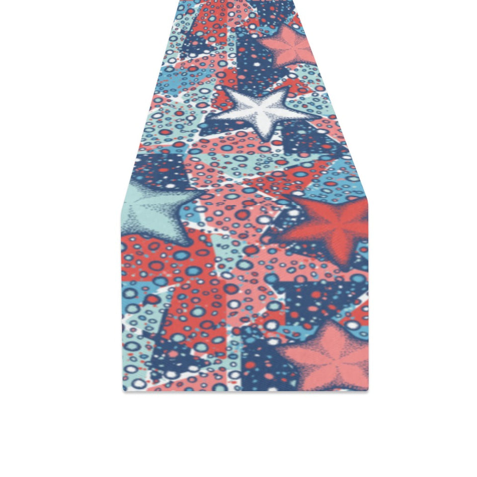 Hand drawn colorful starfish Table Runner