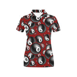 Billiard Ball Pattern Print Design 05 Women's All Over Print Polo Shirt