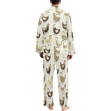 Cute rooster chicken cock Men's Long Pajama Set