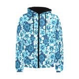 Hibiscus Pattern Print Design 03 Men's Padded Hooded Jacket