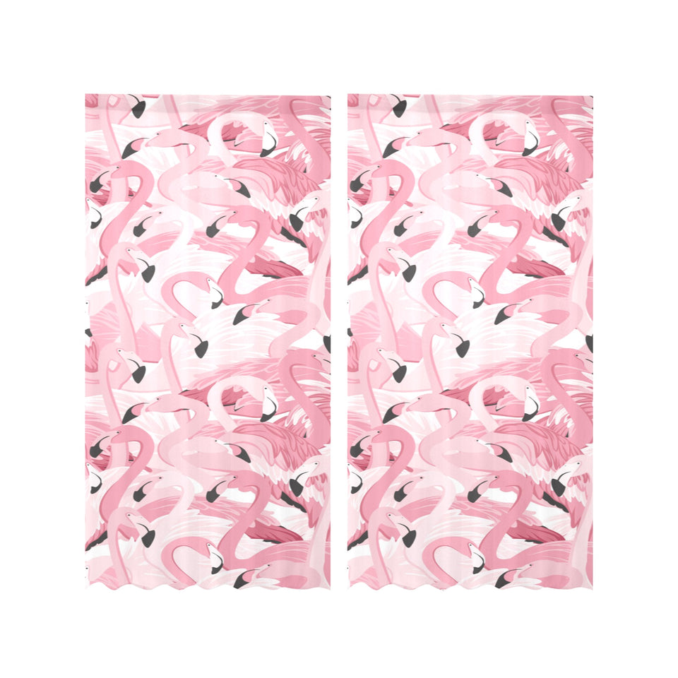 Pink flamingos pattern background Gauze Curtain