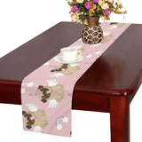 Cute unicorn pug pattern Table Runner