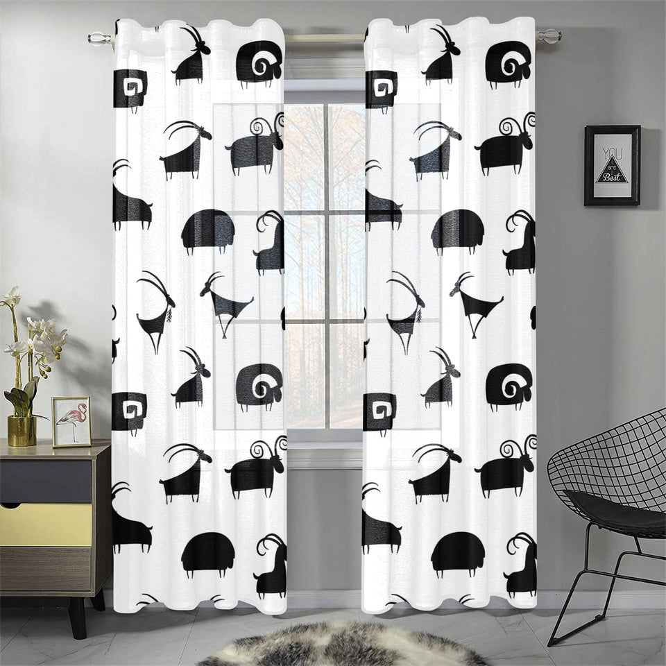 Goat ram pattern Gauze Curtain