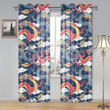 Blue red dragon cloud pattern Gauze Curtain