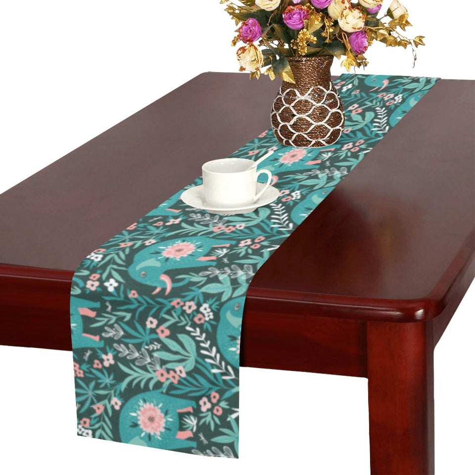 Elephants jungle pattern Table Runner