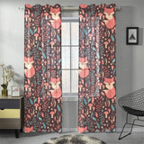 fox leaves mushroom pattern Gauze Curtain
