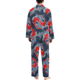 Koi Fish Carp Fishs hand drawn japanese art Men's Long Pajama Set
