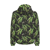 Green Peas Pattern Print Design 02 Men's Padded Hooded Jacket