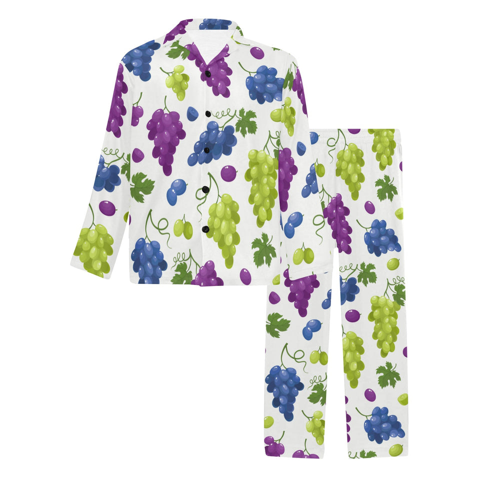 Grape pattern Men's Long Pajama Set