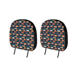 Camper Van Pattern Print Design 05 Car Headrest Cover