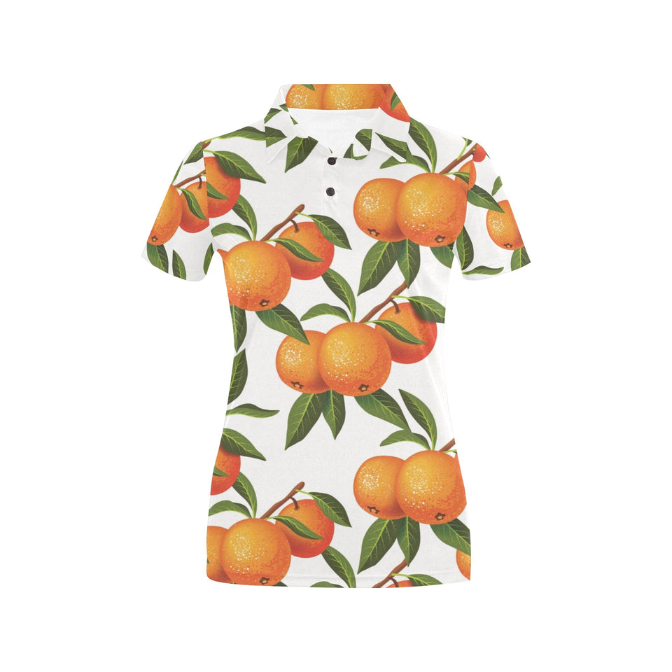 Oranges pattern background Women's All Over Print Polo Shirt