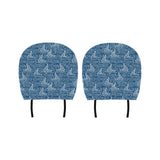 Hand drawn sailboat pattern Car Headrest Cover