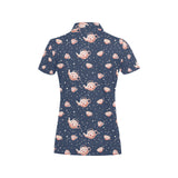 Tea pots Pattern Print Design 04 Women's All Over Print Polo Shirt