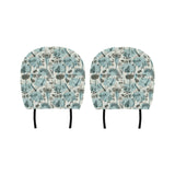 Dragonfly Butterfly Plants insect flower vintage s Car Headrest Cover
