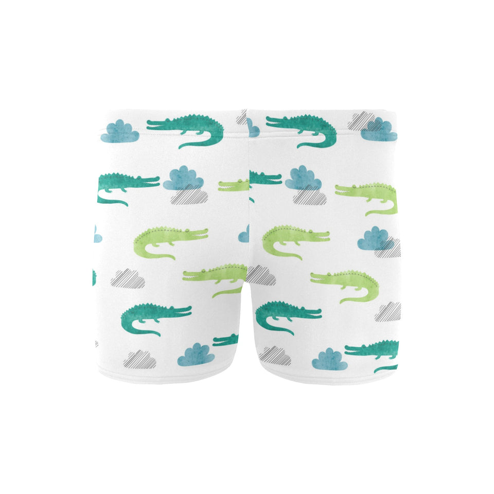 watercolor crocodile pattern Men's Swimming Trunks