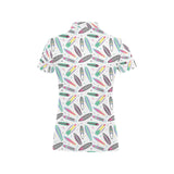 Surfboard Pattern Print Design 04 Women's All Over Print Polo Shirt