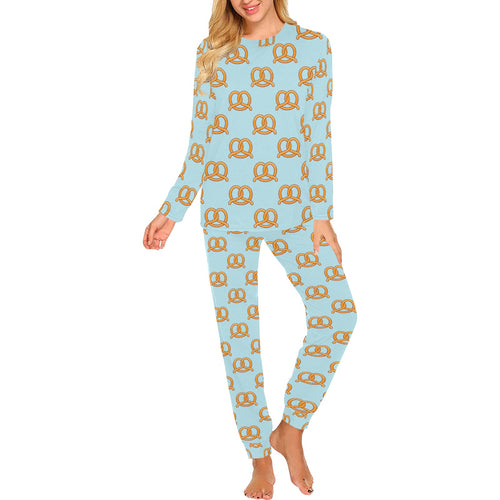 Pretzels Pattern Print Design 03 Women's All Over Print Pajama Set