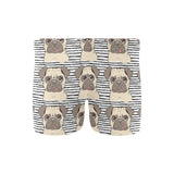 Happy pug pattern Men's Swimming Trunks
