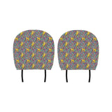 Cute yellow monkey leaves pattern Car Headrest Cover