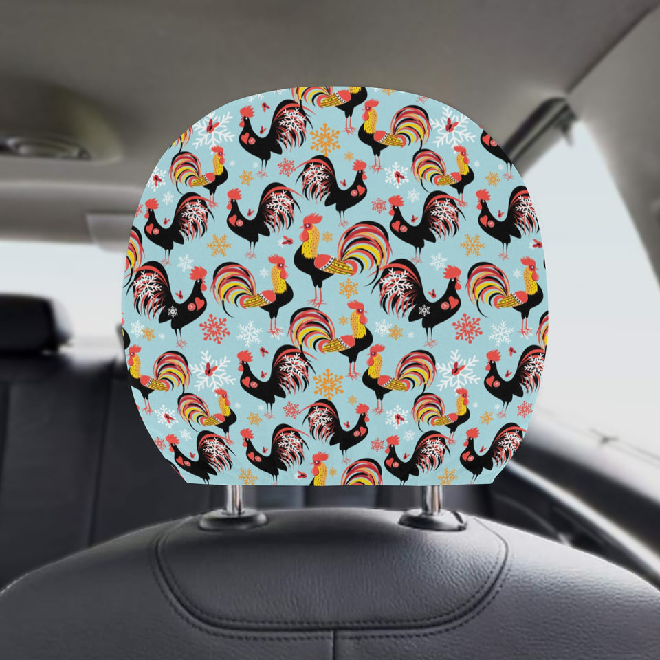 Rooster chicken cock snowfalke Car Headrest Cover