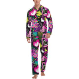 heart dot wave star creative design pattern Men's Long Pajama Set