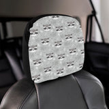 Cute raccoons leaves dot Car Headrest Cover