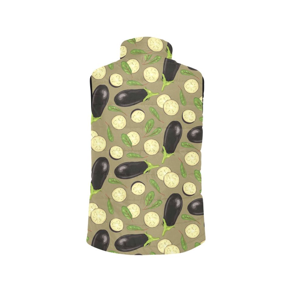 Eggplant Pattern Print Design 02 Men's Padded Vest