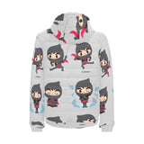 Cute ninja pattern Men's Padded Hooded Jacket
