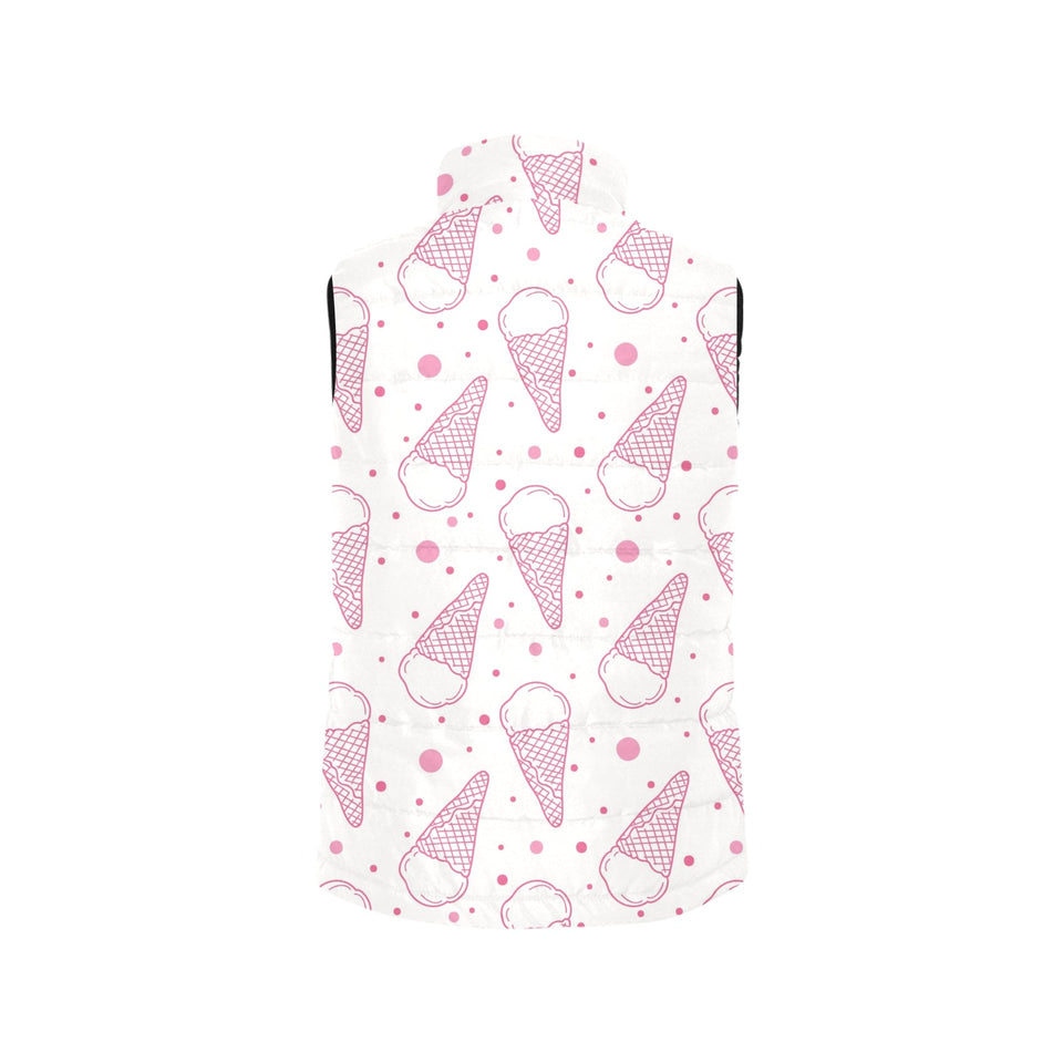 Hand drawn ice cream pattern Men's Padded Vest