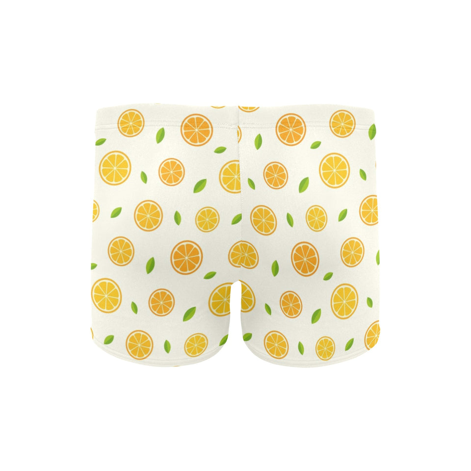 oranges leaves pattern Men's Swimming Trunks