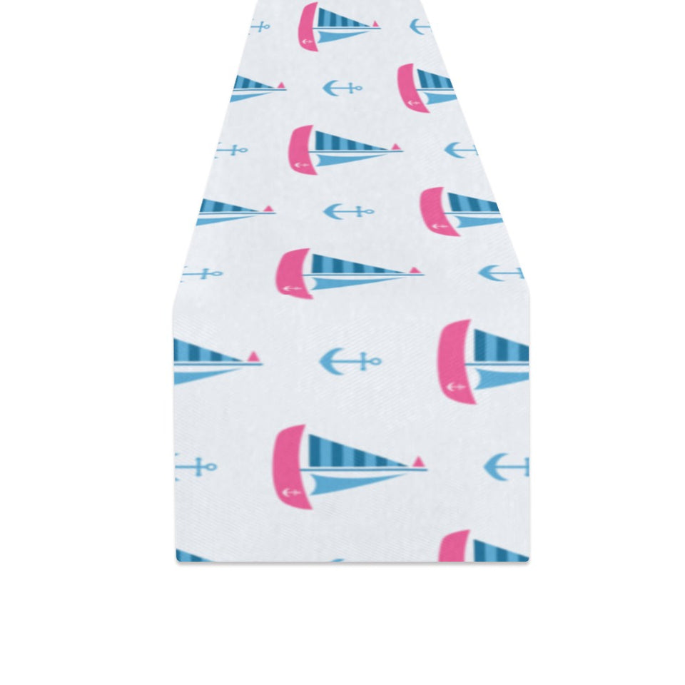 Sailboat anchor pattern Table Runner