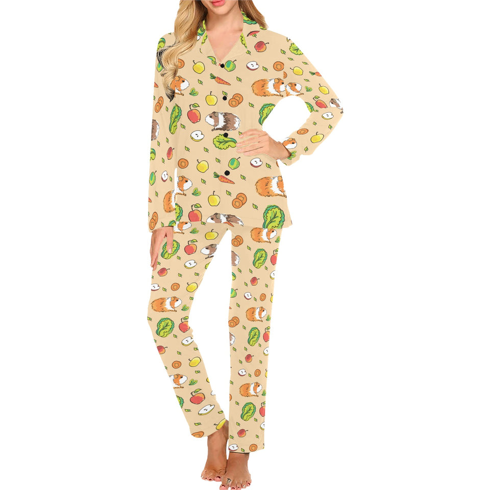 Guinea Pig Pattern Print Design 05 Women's Long Pajama Set