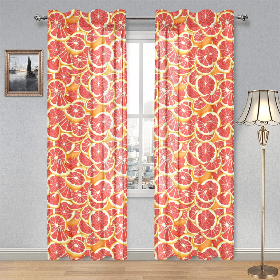 Tropical grapefruit pattern Gauze Curtain