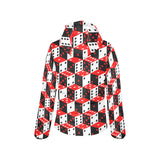 Dice Pattern Print Design 02 Women's Padded Hooded Jacket