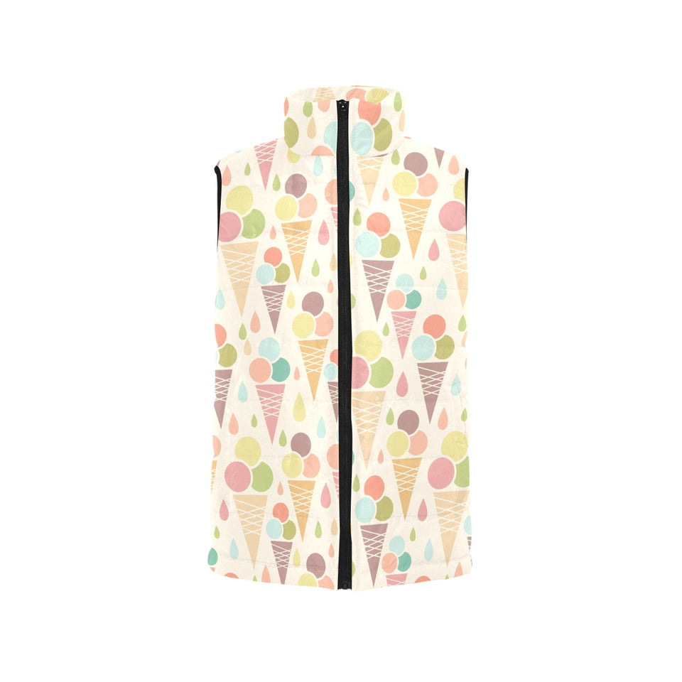 Ice cream cone pattern Men's Padded Vest
