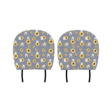 Cute hamster sunflower pattern background Car Headrest Cover