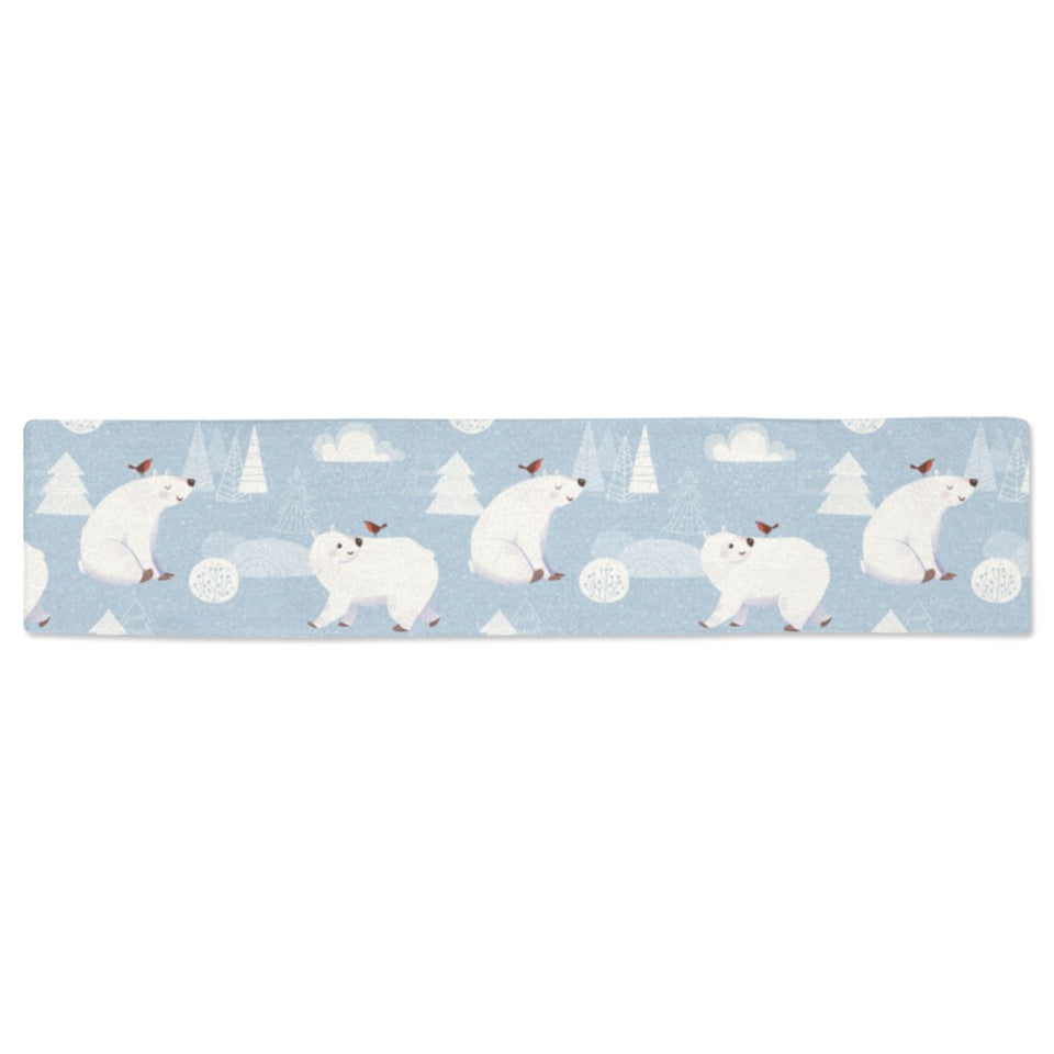 Cute polar bears Christmas decoration pattern Table Runner