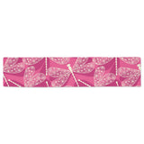 Beautiful dragonfly pink background Table Runner